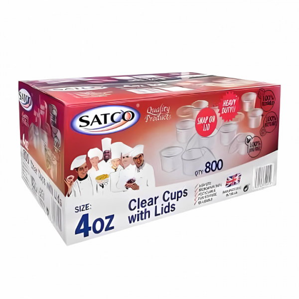4OZ SATCO ROUND PLASTIC CUPS : D43MM X W73MM