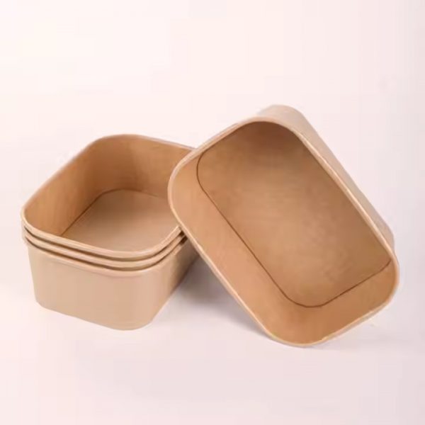 500ML RECTANGULAR BROWN PAPER TUBS - Image 2