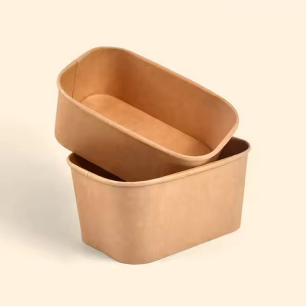 650ML RECTANGULAR BROWN PAPER TUBS