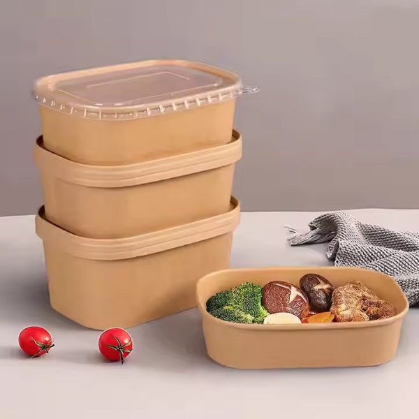 500ML RECTANGULAR BROWN PAPER TUBS
