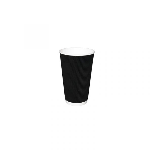 16oz Black Ripple Coffee Cups